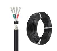 Câble Blindé UL2464 À 4 Conducteurs, Calibre 30-12, 25 À 100 Pieds, Fil De Cuivre Étamé, Gaine En PVC Souple Résistante À L'abrasion, Blindage EMI, Idéal for Le Contrôle Industriel(50ft,26AWG-4C)