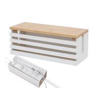 Cable Box, Wires Organizer, 12.59 x 4.92 x 4.92in Cords Concealer, Storage Tray, Desk Management, Space Saver, Durable Container, Clutter Control for Leisure Area, Kitchen, Cabinet Setup
