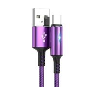 Câble -CA, câble de charge rapide de type C avec lumière LED, câble de charge C en nylon 3 A, cordon de charge de type C, câble de de données de type C adapté pour ordinateur portable,