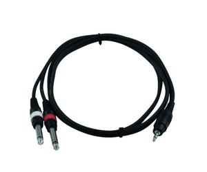 Câble câble de raccordement câble jack 3,5 mm> 2x jack 6,35 mm AC-35 1,5 m