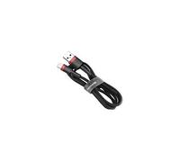 Cable cafule cordon nylon durable usb / lightning qc3. 0 1. 5a 2m noir-rouge (calklf-c19)