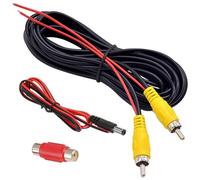 Câble Caméra de Recul 6m, Cable d'extension RCA Double Blindage avec Rallonge AV, Prise Vidéo RCA Rouge vers Prise Femelle et Câble d'alimentation pour Connecter un Moniteur et une Caméra de Recul