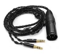 Câble Casque Double 3,5 mm vers XLR 4 Broches pour Denon AH-D7200/D7100/D600/D9200/D5200 et HIFIMAN Sundara/Ananda/HE1000se/HE6se - 8 brins Argent Pur & Cuivre Monocristallin Argenté