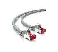 Cable Cat 7 blindé RJ45 S/FTP câble Ethernet, Haute Vitesse 10 Gigabit 600Mhz, Rond en Gris (1,0m - 1 Pack)