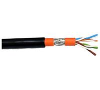 Câble Cat.7 intérieur/extérieur 1200MHz AWG23 -- S/FTP, gaine PE, intérieur Dca, Sw& Or, 500m