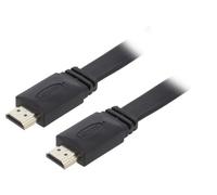 Câble CC-HDMI4F-1M HDMI 2.0 plat HDMI mâle recto verso 1m noir GEMBIRD