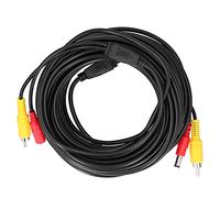 Câble CCTV Portable 2 en 1 avec connecteurs et DC, 30 m (98,4 pi), pour caméra de Surveillance et Lecteur DVD. Installation Facile. Protection Contre Les interférences électromagnétiques et