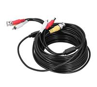 Câble CCTV Portable Haute Performance 3-en-1 Cordon d'alimentation Audio Vidéo avec Connecteurs BNC + + CC pour les Systèmes de Surveillance DVR, Ligne Coaxiale de 10m 32,8ft (15m/49.2ft)