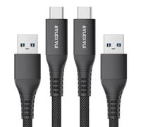 Câble Charge Usb C 2 Pièces Données 10Gbit/S Câble De Voiture Usb A Android (2M/6,6Ft) Qc3.0 Câble De Transfert De Données À Charge Rapide 3.1A Pour Samsung S23 Note20 Z Flip5 Pixel 8 Noir