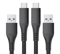 Câble charge USB C 2 pièces,données 10Gbit/s Câble de voiture USB A Android QC3.0 Câble de transfert de données à charge rapide 3.1A pour Samsung Note20 Galaxy S23 Z Flip 5 Pixel 8 3M noir