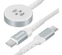 Swissten Câble Chargeur Magnétique Apple Watch + USB-C Connecteur USB-C Blanc
