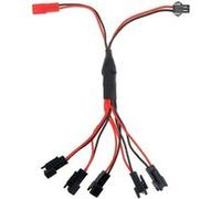 Câble Chargeur Multi-sorties pour Drones Compatible avec DFD F182, F183, JJRC H8C, H8D Connecteurs JST + SM, Noir et Rouge, Plastique G