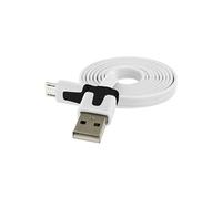 Cable Chargeur pour Manette Playstation 4 PS4 USB / Micro USB 1m Noodle Universel Connecteur (BLANC)