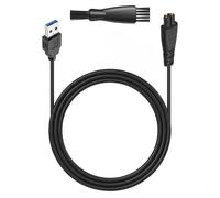 Câble Chargeur Rasoir 5V 1.2m USB Pour Tondeuse Barbe De Remington Noir | Câble Chargeur Rasoir USB 5V, Brosse Entretien Incluse, Connecteurs Renforcés, Chargeur Compatible Avec Hatteker, Cuivre Pur