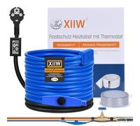 Câble chauffant antigel de 12M avec Thermostat et affichage de la Température, Cable Chauffant de 16 W/M 230V IP68 câble chauffant étanche pour tuyauterie, 12M