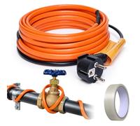 Câble chauffant autorégulant avec thermostat, chauffage d'accompagnement pour conduites d'eau, gouttière, plantes, chauffage tubulaire, protection contre le gel, bande chauffante étanche, chauffage
