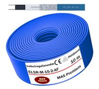 Câble chauffant pour tuyauterie Auto-régulant ELTHERM ELSR-M-15-2-AF 5-100m Câble chauffant pour conduites d’eau, chauffage de gouttière, protection contre le gel jusqu’à 65°C 230V (10m)