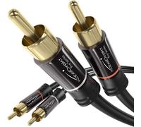 Câble Cinch 3 m, câble audio stéréo 2 x 2 Cinch particulièrement résistant et d'une qualité sonore brillante (câble coaxial, câble RCA/HiFi & Home Cinéma, analogique et numérique)
