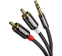 Câble Cinch Jack 3.5mm Mâle vers 2 RCA Mâle Câble RCA Jack Audio Stéréo Compatible avec TV PC Téléphone Tablette Amplificateur Chaîne HiFi DVD Barre de Son Home Cinéma Autoradio Enceinte (1M)