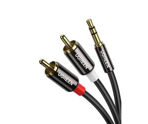 Câble Cinch Jack 3.5mm Mâle vers 2 RCA Mâle Câble RCA Jack Audio Stéréo Compatible avec TV PC Téléphone Tablette Amplificateur Chaîne HiFi DVD Barre de Son Home Cinéma Autoradio Enceinte (1M)