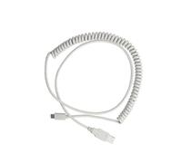 Câble Clavier Type-c Enroulé ABS Robuste, Transmission sans Perte | Structure Tube Spiralée, Blanc, Extensible, Ne Se Fissure Pas Facilement, pour Connexion Clavier Mécanique