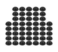 Cable Clip Adhesive Cord Holder, 50 pcs Black Silica Gel 3 - Hole Wire Organizer for Cables up to 5 mm, No - Drill Sticky Cable Management Solution