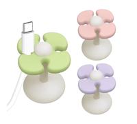 Cable Clips Flower Design - Adhesive Cord Organizer for Home Office Desk | Cute Wire Holders for Charging Cables Management for Bedroom Study Nightstand Dorm Car RV Living Space Accessory Set