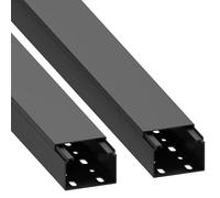 Cable Coach Habengut | Goulotte de câbles (avec trou de montage en bas) 40 x 60 mm, PVC, longueur 2 m (2 x 1 m), noir