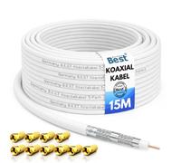 Câble coaxial 15 m câble d'antenne satellite 135 dB 10 fiches F