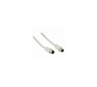Nedis - Câble d'antenne - connecteur IEC mâle pour connecteur IEC femelle - 10 m - câble coaxial à double blindage - 90 dB - blanc - rond