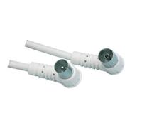 Cable coaxial antenne coude mâle femelle blanc 2.5