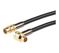 Câble coaxial - Auvisio - HDTV Premium - 1 m - Connecteur coudé 90° - Doré 24 carats