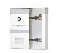 Câble coaxial - D2DIFFUSION - 2m - Mâle/Femelle - Écran - Noir