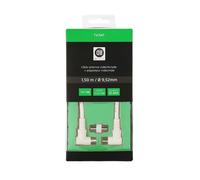 Diffusion Câble Coaxial mâle/femelle Fiches coudé à 90 des 2 cotes 1.50 m Blanc 9.52 mm