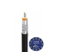 Câble coaxial extérieur/intérieur noir CU/CuSn CPR DCA 100 m 414002 d...