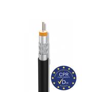 Câble Coaxial Extérieur / Intérieur Noir Cu / Cusn Cpr Dca Bobine De 100m 414002