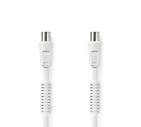 Câble coaxial | IEC (Coax) mâle | IEC (Coax) femelle | Nickelé | 120 dB | 75 Ohm | Quatre blindages | 3.00 m | Rond | PVC | Blanc | Etiquette