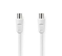 Câble coaxial | IEC (Coax) mâle | IEC (Coax) femelle | Nickelé | 90 dB | 75 Ohm | Double blindage | 1.50 m | Rond | PVC | Blanc | Emballé