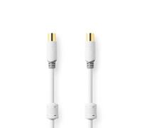 Câble coaxial | IEC (Coax) mâle | IEC (Coax) femelle | Plaqué or | 100 dB | 75 Ohm | Double blindage | 3.00 m | Rond | PVC | Blanc | Boîte