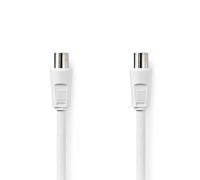 Câble coaxial | IEC (Coax) mâle | IEC (Coax) mâle | nickelé | 90 dB | 75 Ohm | double blindage | 3.00 m | rond | PVC | blanc | étiquette