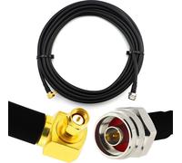Câble coaxial IP67 15m SMA mâle à angle droit vers N mâle hexagonal - équivalent LMR400 UF UltraFlex
