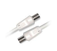 Câble coaxial Diffusion mâle femelle 5 m Blanc + adaptateur mâle mâle Blanc C
