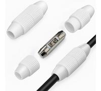 Câble coaxial ou câble d'antenne - Connecteur démontable IEC - Raccord coaxial - Rallonge d'antenne - Raccord vissé - Pour satellite - Blanc - Avec contacts nickelés - Court