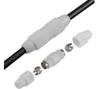Câble coaxial ou câble d'antenne - Connecteur démontable IEC - Raccord coaxial - Rallonge d'antenne - Raccord vissé - Pour satellite - Blanc - Avec contacts nickelés longs
