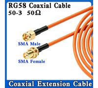 Câble coaxial RF à faible perte RG58 SMA mâle vers SMA femelle 50 Ohm, cordon d'alimentation d'antenne pour radio bidirectionnelle, radio amateur, sans fil C 8M