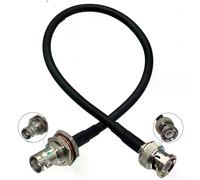 Câble coaxial RF à sertir RG58 (20 cm) : connecteur femelle BNC vers mâle BNC, traversée de cloison.