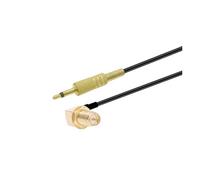 Câble coaxial RF RG174 Pigtail 50 ohms avec prise SMA femelle vers mâle 3,5 mm mono 1/8" for caméra de vidéosurveillance(RPSMAF90 to 3.5 Mono,1M)