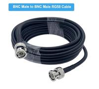 Câble coaxial RG58 BNC mâle vers fiche RF 50 ohms, connecteur à sertir, double broche, 0,5 m, 1, 2, 10, 20(BNC M to BNC M,15CM)