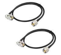 Câble Coaxial RG58 CB 60cm UHF PL259 Mâle vers Mâle Angle Droit 50 ohms Faible Perte pour Radio HAM et CB,Analyseur d'Antenne,Charge Factice,Compteur SWR(2 Pièces)
