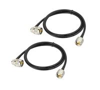 Câble Coaxial RG58 CB 90cm UHF PL259 Mâle vers Mâle Angle Droit 50 ohms Faible Perte pour Radio HAM et CB,Analyseur d'Antenne,Charge Factice,Compteur SWR(2 Pièces)